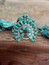 Load image into Gallery viewer, Navajo Turquoise &amp; Sterling Silver Naja Cuff Bracelet