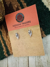 Load image into Gallery viewer, Navajo Sterling Silver Cactus Stud Earrings