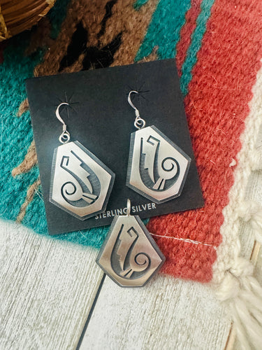 Hopi Sterling Silver Earring And Pendant Set