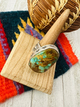 Load image into Gallery viewer, *AUTHENTIC* Navajo Royston Turquoise &amp; Sterling Silver Adjustable Ring by Russell Sam