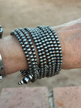 Load image into Gallery viewer, Navajo Sterling Silver Pearl Beaded Wrap Bracelet