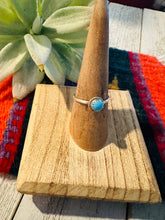 Load image into Gallery viewer, Navajo Turquoise &amp; Sterling Silver Stacker Ring
