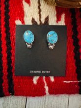 Load image into Gallery viewer, Navajo Sterling Silver &amp; Morenci Turquoise Post Earrings