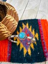 Load image into Gallery viewer, Navajo Sterling Silver &amp; Kingman Turquoise Cuff Bracelet