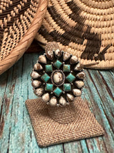 Load image into Gallery viewer, Desert Highway Wild Horse &amp; Turquoise Sterling Silver Adjustable Ring