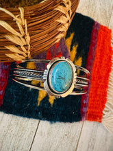 Load image into Gallery viewer, Navajo Sterling Silver &amp; Turquoise Cuff Bracelet