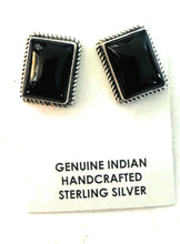Load image into Gallery viewer, *Authentic* Navajo Onyx &amp; Sterling Silver Post Earrings