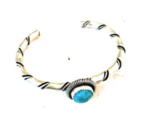 Load image into Gallery viewer, Navajo Sterling Silver &amp; Kingman Turquoise Cuff Bracelet