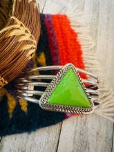 Load image into Gallery viewer, Navajo Gaspeite &amp; Sterling Silver Cuff Bracelet