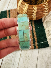 Load image into Gallery viewer, Navajo Turquoise &amp; Sterling Silver Inlay Cuff Bracelet