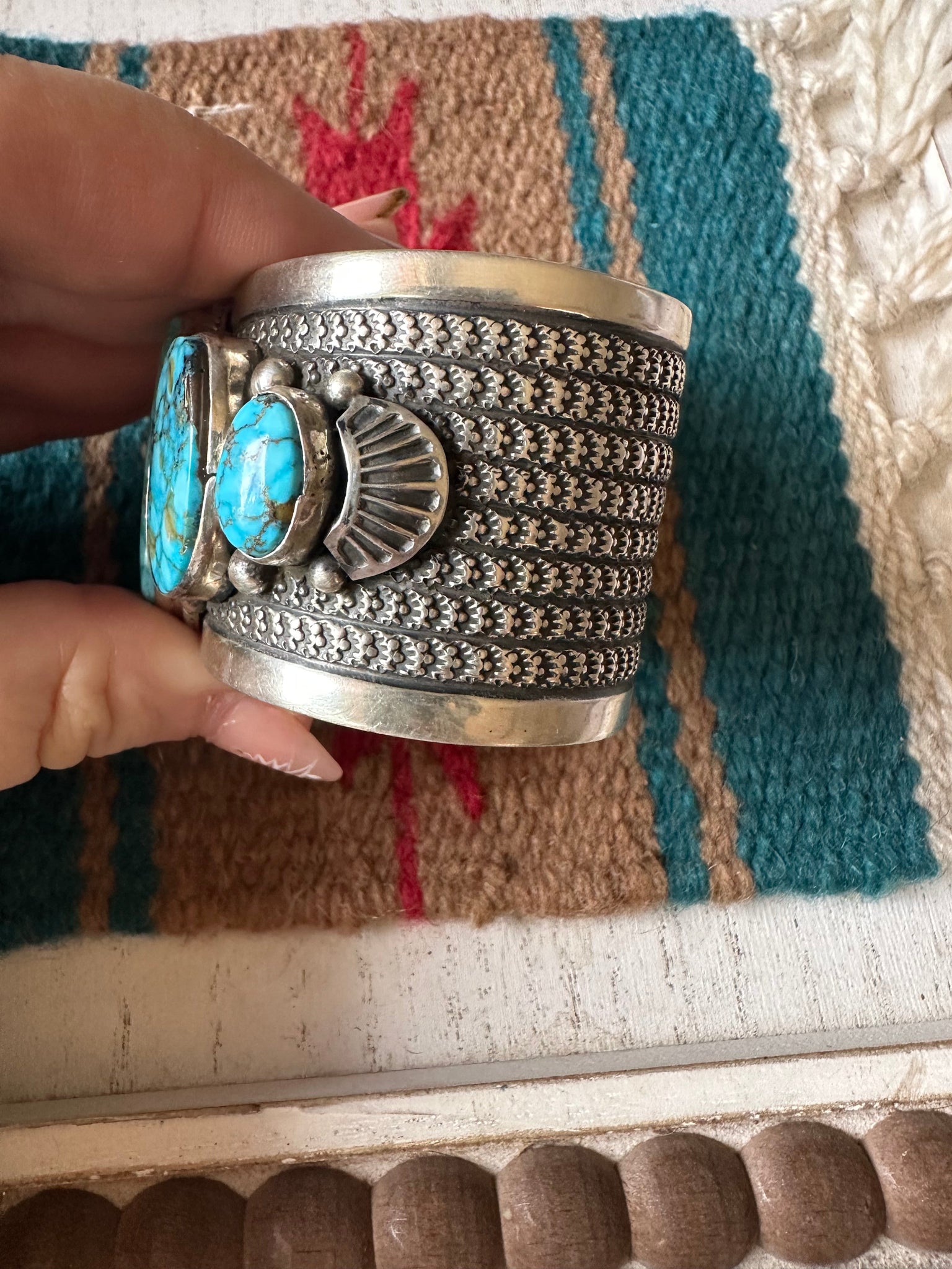 Stunning sterling silver turquoise online cuff