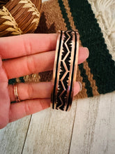 Load image into Gallery viewer, Navajo Hand Stamped Copper Cuff Bracelet Signed