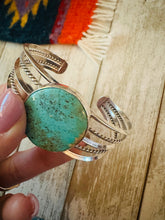 Load image into Gallery viewer, Navajo Sterling Silver &amp; Turquoise Cuff Bracelet