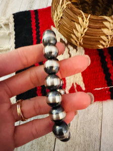 *AUTHENTIC* Navajo 12mm Sterling Silver Beaded Stretch Bracelet (Copy)