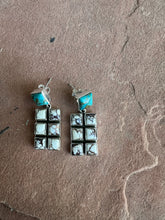 Load image into Gallery viewer, Handmade Turquoise, Wild Horse and Sterling Silver Dangles