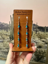 Load image into Gallery viewer, Handmade Turquoise And Sterling Silver Beaded Dangle Earrings