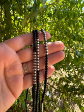 Load image into Gallery viewer, Navajo Pearl Sterling Silver &amp; Black Onyx Beaded Necklace