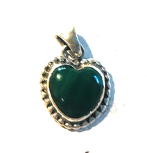 Load image into Gallery viewer, Navajo Malachite &amp; Sterling Silver Heart Pendant