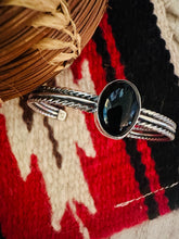 Load image into Gallery viewer, Navajo Sterling Silver &amp; Black Onyx Cuff Bracelet