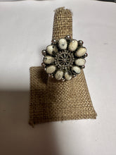 Load image into Gallery viewer, Beautiful Handmade White Buffalo And Sterling Silver Adjustable Cluster Ring