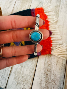 Navajo Sterling Silver & Kingman Turquoise Cuff Bracelet