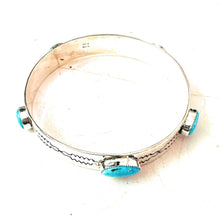 Load image into Gallery viewer, Navajo Turquoise &amp; Sterling Silver Bangle Bracelet