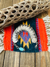 Load image into Gallery viewer, Navajo Turquoise &amp; Sterling Silver Liberty Dime Bracelet By James McCabe