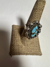 Load image into Gallery viewer, Handmade Golden Hills Turquoise And Sterling Silver Adjustable Single Stone Ring