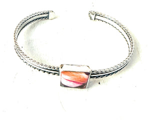 Navajo Sterling Silver & Pink Dream Mojave Cuff Bracelet