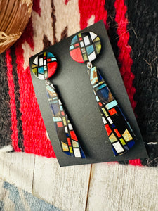 Santo Domingo Multi Stone Inlay Dangle Earrings