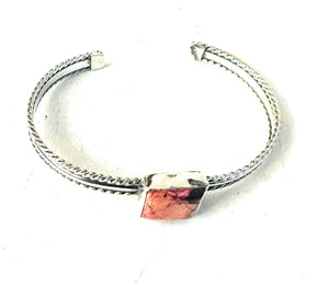 Navajo Sterling Silver & Pink Dream Mojave Cuff Bracelet