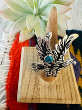 Load image into Gallery viewer, Navajo Sterling Silver &amp; Turquoise Adjustable Eagle Ring by Richard Singer