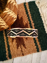 Load image into Gallery viewer, Navajo Hand Stamped Copper Cuff Bracelet Signed