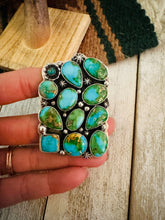 Load image into Gallery viewer, Navajo Sonoran Mountain Turquoise &amp; Sterling Silver Adjustable Cluster Ring