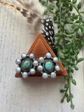 Load image into Gallery viewer, Nizhoni Handmade Turquoise, Mother of Pearl &amp; Sterling Silver Cluster Earrings