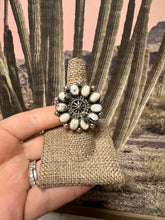 Load image into Gallery viewer, Beautiful Handmade White Buffalo And Sterling Silver Adjustable Cluster Ring