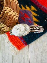 Load image into Gallery viewer, Navajo White Buffalo &amp; Sterling Silver Cuff Bracelet