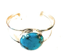 Load image into Gallery viewer, Navajo Sterling Silver &amp; Kingman Turquoise Cuff Bracelet