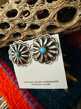 Load image into Gallery viewer, *AUTHENTIC* Navajo Sterling Silver &amp; Turquoise Concho Stud Earrings