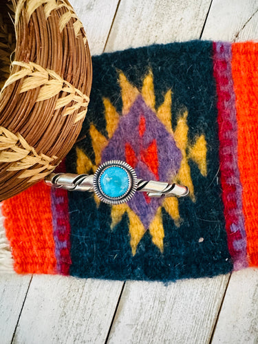 Navajo Sterling Silver & Kingman Turquoise Cuff Bracelet