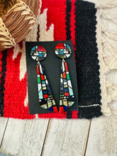 Load image into Gallery viewer, Santo Domingo Multi Stone Inlay Dangle Earrings