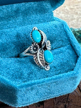 Load image into Gallery viewer, Flowering Kingman Turquoise &amp; Sterling Silver Ring