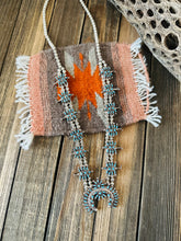 Load image into Gallery viewer, Zuni Turquoise &amp; Sterling Silver Needlepoint Squash Blossom Necklace