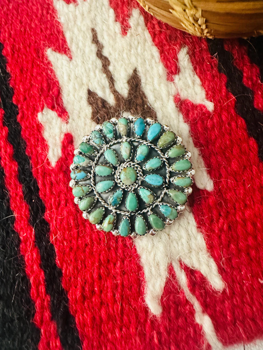 Navajo Silver and Turquoise Brooch order