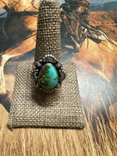 Load image into Gallery viewer, Beautiful Handmade Sonoran Mountain Turquoise And Sterling Silver Adjustable Single Stone Ring