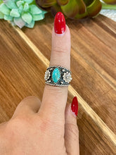 Load image into Gallery viewer, Beautiful Handmade Turquoise And Sterling Silver Adjustable  Ring