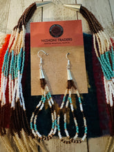 Load image into Gallery viewer, Navajo Sterling Silver &amp; Multicolor Beaded Necklace and Earring Set