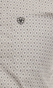 ARIAT Men's Men's Eileen Stone Grey with Geo Print Stretch Wrinkle Free Long Sleeve Western Shirt