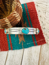 Load image into Gallery viewer, Navajo Turquoise &amp; Sterling Silver Bangle Bracelet