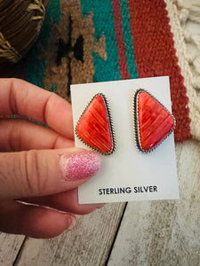 *Authentic* Navajo Sterling Silver & Spiny Oyster Post Earrings